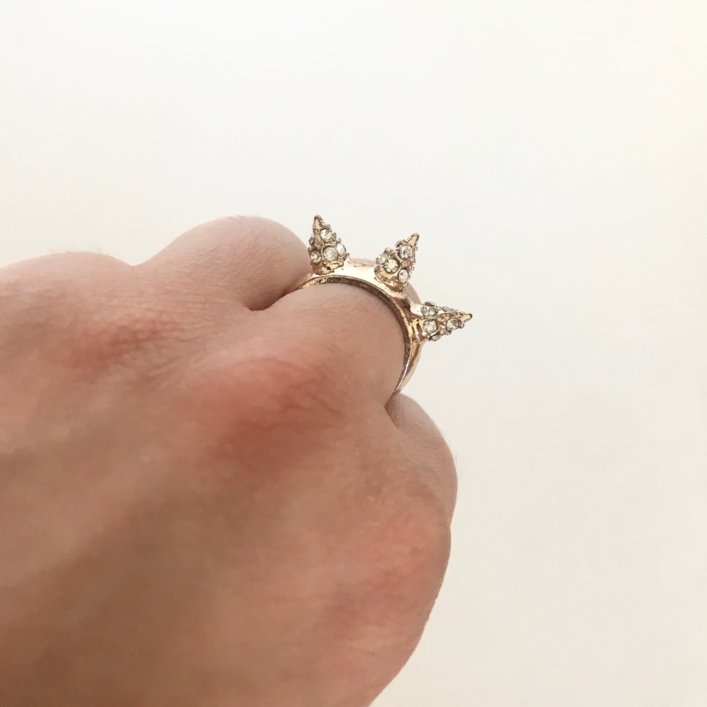 Forever 21 Gold Crystal Spike Ring